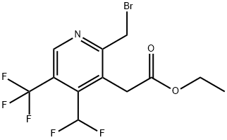 Ethyl 2-(bromomethyl)-4-(difluoromethyl)-5-(trifluoromethyl)pyridine-3-acetate 结构式