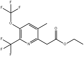 Ethyl 3-methyl-5-(trifluoromethoxy)-6-(trifluoromethyl)pyridine-2-acetate 结构式