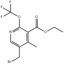 Ethyl 5-(bromomethyl)-4-methyl-2-(trifluoromethoxy)pyridine-3-carboxylate 结构式