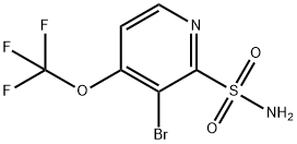 3-Bromo-4-(trifluoromethoxy)pyridine-2-sulfonamide 结构式