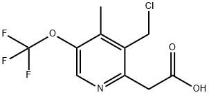 3-(Chloromethyl)-4-methyl-5-(trifluoromethoxy)pyridine-2-acetic acid 结构式