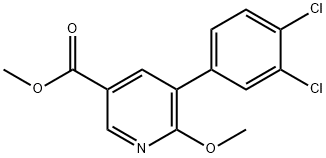 Methyl 5-(3,4-dichlorophenyl)-6-methoxynicotinate 结构式