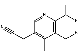 3-(Bromomethyl)-2-(difluoromethyl)-4-methylpyridine-5-acetonitrile 结构式