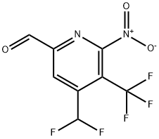 4-(Difluoromethyl)-2-nitro-3-(trifluoromethyl)pyridine-6-carboxaldehyde 结构式