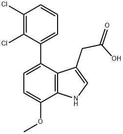 4-(2,3-Dichlorophenyl)-7-methoxyindole-3-acetic acid 结构式