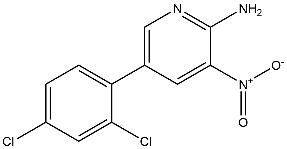 5-(2,4-dichlorophenyl)-3-nitropyridin-2-amine 结构式