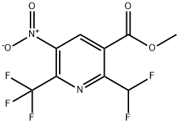 Methyl 2-(difluoromethyl)-5-nitro-6-(trifluoromethyl)pyridine-3-carboxylate 结构式