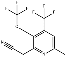 6-Methyl-3-(trifluoromethoxy)-4-(trifluoromethyl)pyridine-2-acetonitrile 结构式