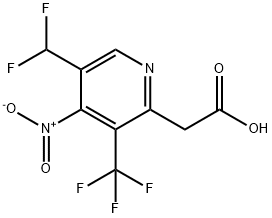 5-(Difluoromethyl)-4-nitro-3-(trifluoromethyl)pyridine-2-acetic acid 结构式