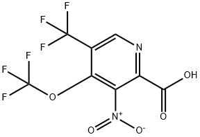 3-Nitro-4-(trifluoromethoxy)-5-(trifluoromethyl)pyridine-2-carboxylic acid 结构式