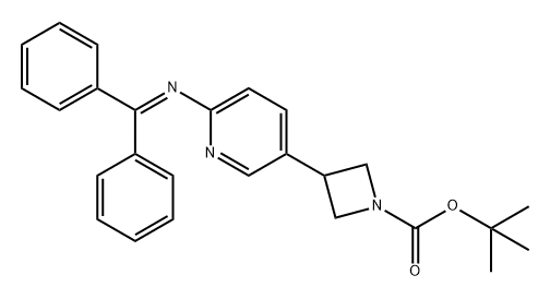 1-Azetidinecarboxylic acid, 3-[6-[(diphenylmethylene)amino]-3-pyridinyl]-, 1,1-dimethylethyl ester 结构式