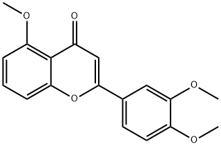 4H-1-Benzopyran-4-one, 2-(3,4-dimethoxyphenyl)-5-methoxy- 结构式