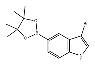 3-溴-5-(4,4,5,5-四甲基-1,3,2-二氧硼杂环戊烷-2-基)-1H-吲哚 结构式