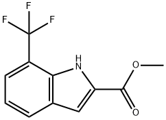 1H-Indole-2-carboxylic acid, 7-(trifluoromethyl)-, methyl ester 结构式