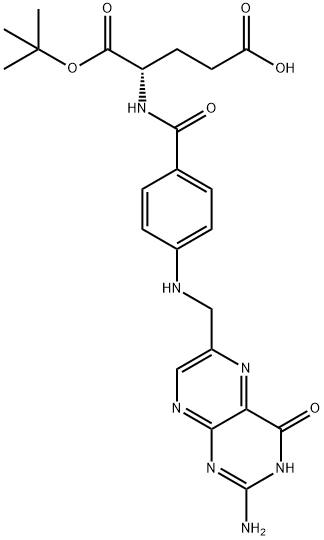 (S)-4-(4-((2-氨基-4-羟基蝶啶-6-基)甲基)氨基)苯并胺)-5-(叔丁基)-5-氧戊酸 结构式