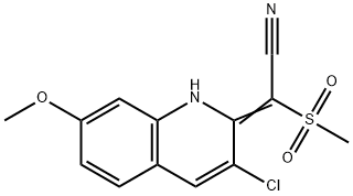 2-(3-Chloro-7-methoxyquinolin-2(1H)-ylidene)-2-(methylsulfonyl)acetonitrile 结构式