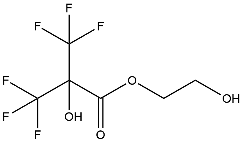 2-Hydroxyethyl 3,3,3-trifluoro-2-hydroxy-2-(trifluoromethyl)propanoate (ACI) 结构式
