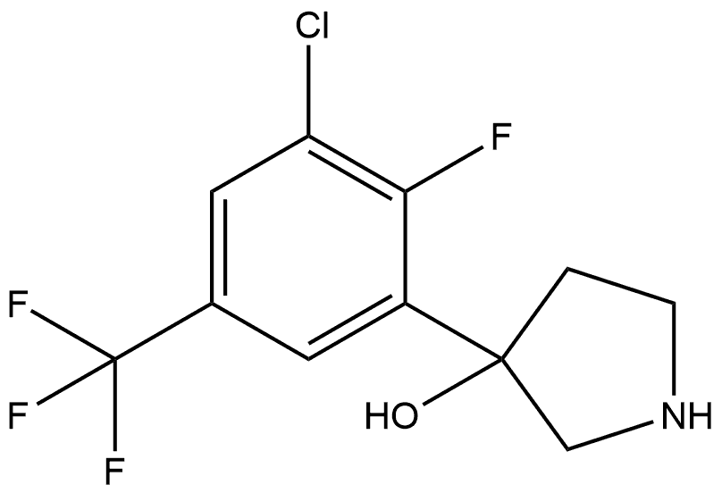 3-[3-Chloro-2-fluoro-5-(trifluoromethyl)phenyl]-3-pyrrolidinol 结构式