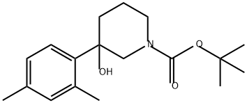 TERT-BUTYL 3-(2,4-DIMETHYLPHENYL)-3-HYDROXY-1-PIPERIDINECARBOXYLATE 结构式