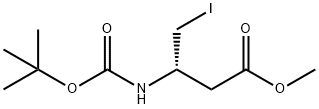 (S)-3-((叔丁氧羰基)氨基)-4-碘代丁酸甲酯 结构式