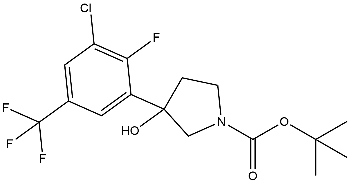 1,1-Dimethylethyl 3-[3-chloro-2-fluoro-5-(trifluoromethyl)phenyl]-3-hydroxy-1... 结构式