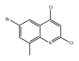 6-溴-2,4-二氯-8-甲基喹啉 结构式
