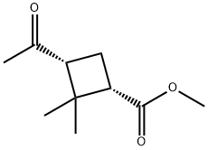 Cyclobutanecarboxylic acid, 3-acetyl-2,2-dimethyl-, methyl ester, (1S,3R)- 结构式