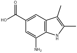 7-Amino-2,3-dimethyl-1H-indole-5-carboxylic acid 结构式