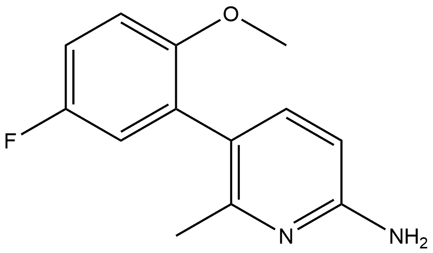 5-(5-Fluoro-2-methoxyphenyl)-6-methyl-2-pyridinamine 结构式