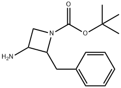 tert-Butyl 3-amino-2-benzylazetidine-1-carboxylate 结构式