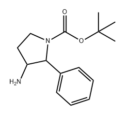 1-Pyrrolidinecarboxylic acid, 3-amino-2-phenyl-, 1,1-dimethylethyl ester 结构式