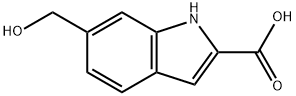 1H-Indole-2-carboxylic acid, 6-(hydroxymethyl)- 结构式