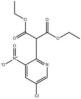 Propanedioic acid, 2-(5-chloro-3-nitro-2-pyridinyl)-, 1,3-diethyl ester 结构式