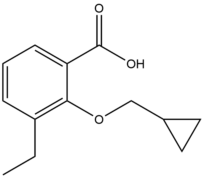 2-(Cyclopropylmethoxy)-3-ethylbenzoic acid 结构式