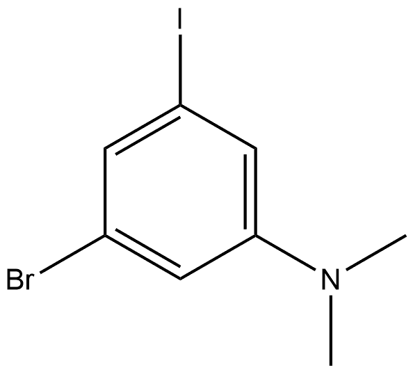 3-溴-5-碘-N,N-二甲基苯胺 结构式