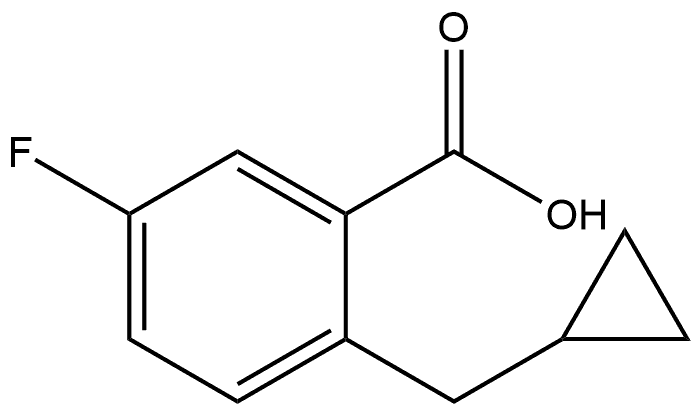 2-(cyclopropylmethyl)-5-fluorobenzoic acid 结构式