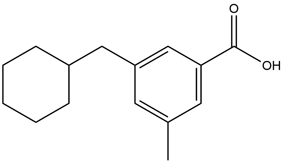 3-(Cyclohexylmethyl)-5-methylbenzoic acid 结构式