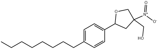 3-Furanmethanol, tetrahydro-3-nitro-5-(4-octylphenyl)- 结构式