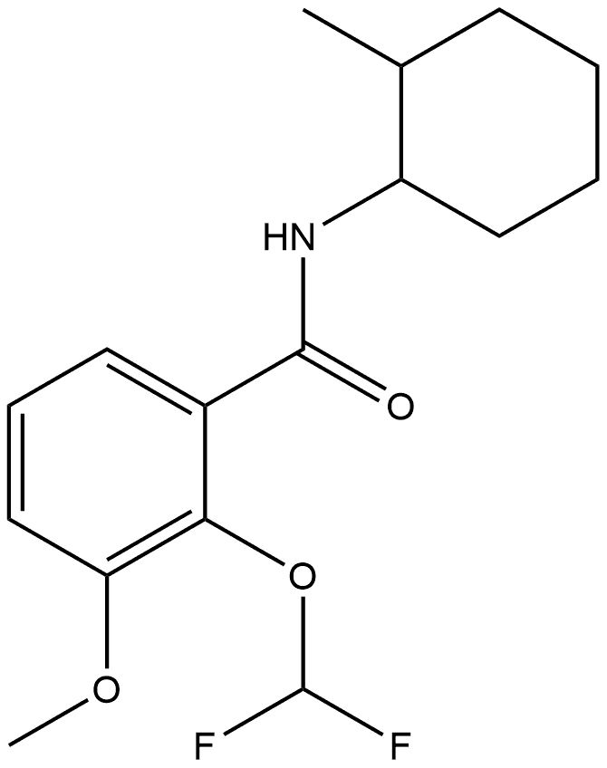 2-(Difluoromethoxy)-3-methoxy-N-(2-methylcyclohexyl)benzamide 结构式