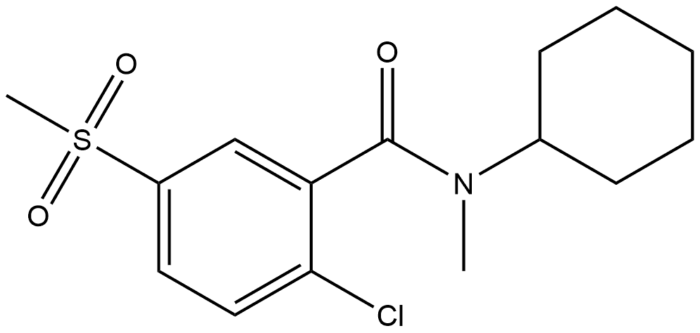 2-Chloro-N-cyclohexyl-N-methyl-5-(methylsulfonyl)benzamide 结构式