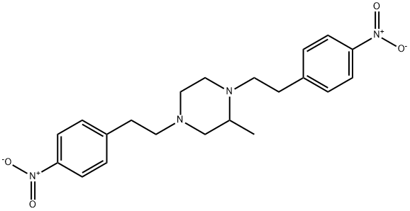 2-甲基-1,4-双(4-硝基苯乙基)哌嗪 结构式
