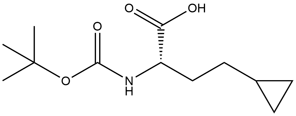 (S)-2-((叔丁氧基羰基)氨基)-4-环丙基丁酸 结构式