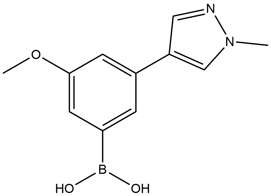 3-甲氧基-5-(1-甲基-4-吡唑基)苯硼酸 结构式