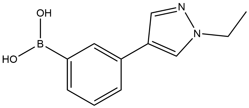 3-(1-乙基-4-吡唑基)苯硼酸 结构式