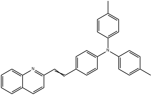 4-Methyl-N-(4-(2-(quinolin-2-yl)vinyl)phenyl)-N-(p-tolyl)aniline 结构式