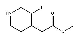 2-(3-氟哌啶-4-基)乙酸甲酯 结构式
