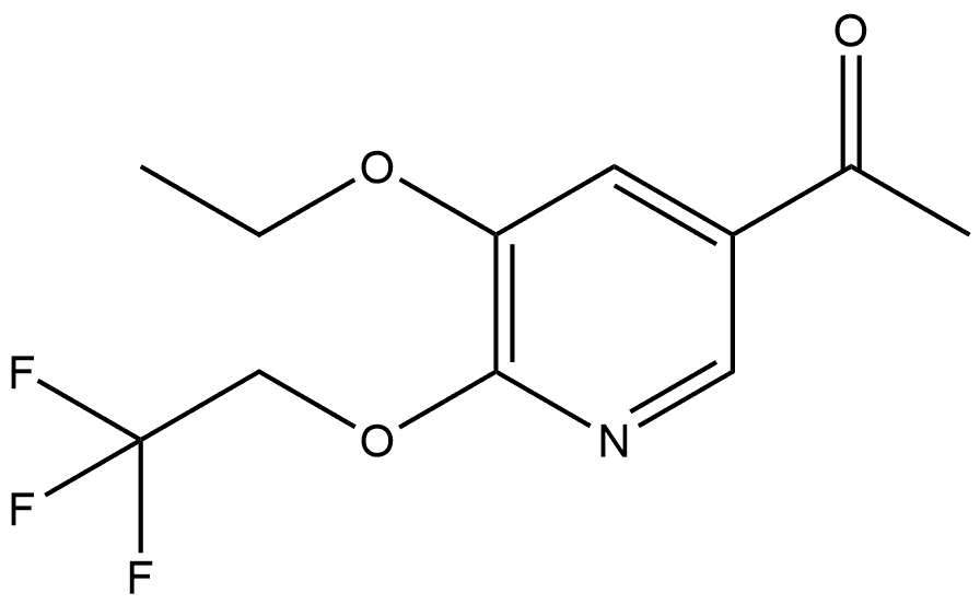 Ethanone, 1-[5-ethoxy-6-(2,2,2-trifluoroethoxy)-3-pyridinyl]- 结构式