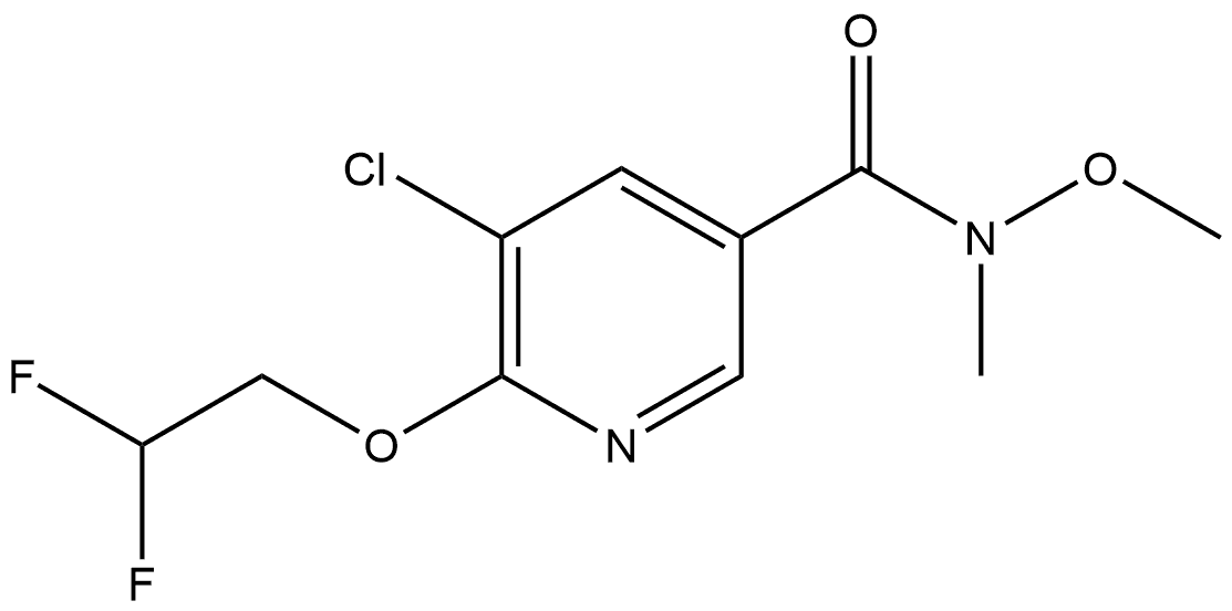 5-Chloro-6-(2,2-difluoroethoxy)-N-methoxy-N-methyl-3-pyridinecarboxamide 结构式