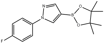 1-(4-氟苯基)-4-(4,4,5,5-四甲基-1,3,2-二噁硼烷-2-基)-1H-吡唑 结构式