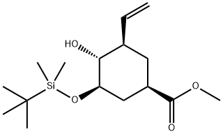 methyl (1R,3R,4R,5R)-3-((tert-butyldimethylsilyl)oxy)-4-hydroxy-5-vinylcyclohexane-1-carboxylate 结构式